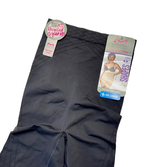 Maidenform Cool Comfort High Waist Firm Shaping Shorts SZ M  Black Recycled Yarn - Picture 4 of 10